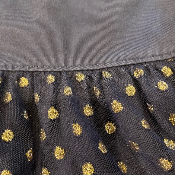 Hannah Anderson blue dress with gold dots pattern. size 100 (4) - Picture 2 of 3